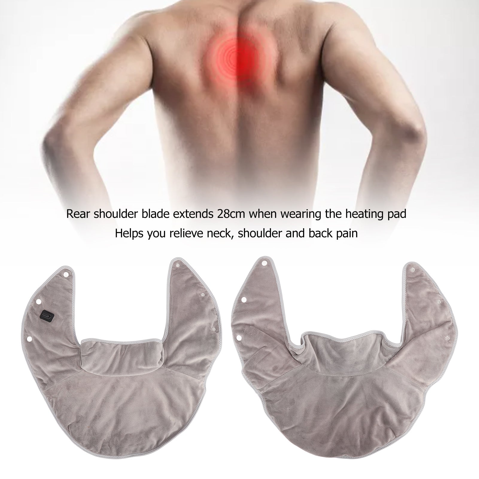 COLLAR NECK BLANKET ELECTRIC SHOULDER WARMER Color gray
