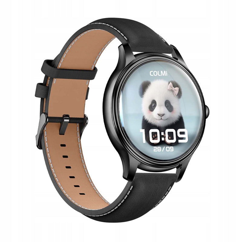COLMI L28 Smartwatch Black Silicone + Black Leather Bluetooth Strap Packaging status original