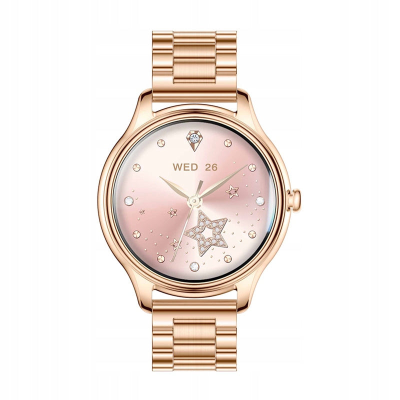 COLMI L28 Smartwatch Watch Gold + Gold Strap Steel Bluetooth Calls Packaging status original
