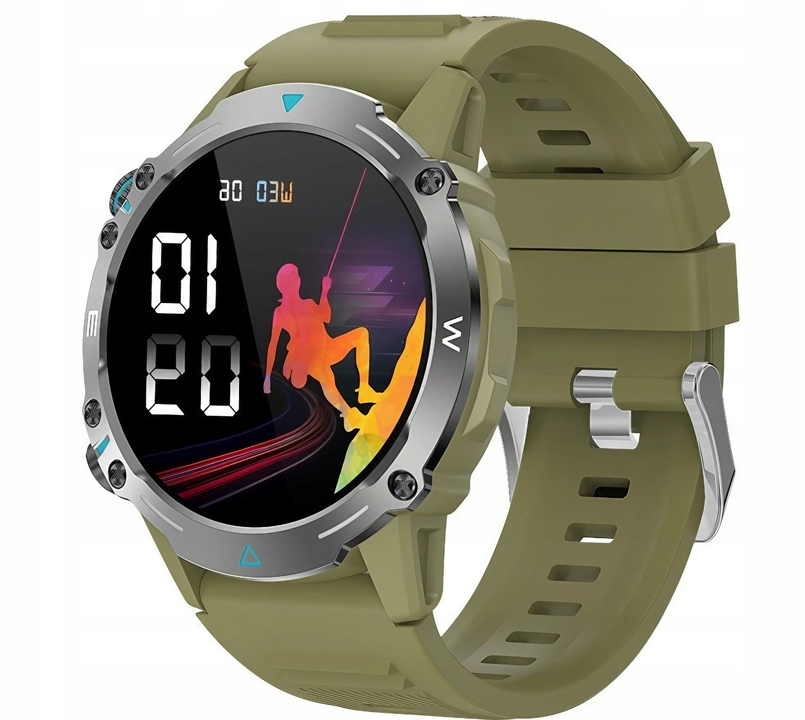 COLMi M42 Military Smartwatch – The Power of Technology! Ultra AMOLED, GREEN STRAP