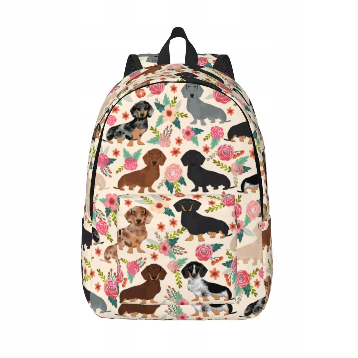 COLORFUL SCHOOL BACKPACK FOR TRIPS FOR DOG FAN DOG DACHSHUND
