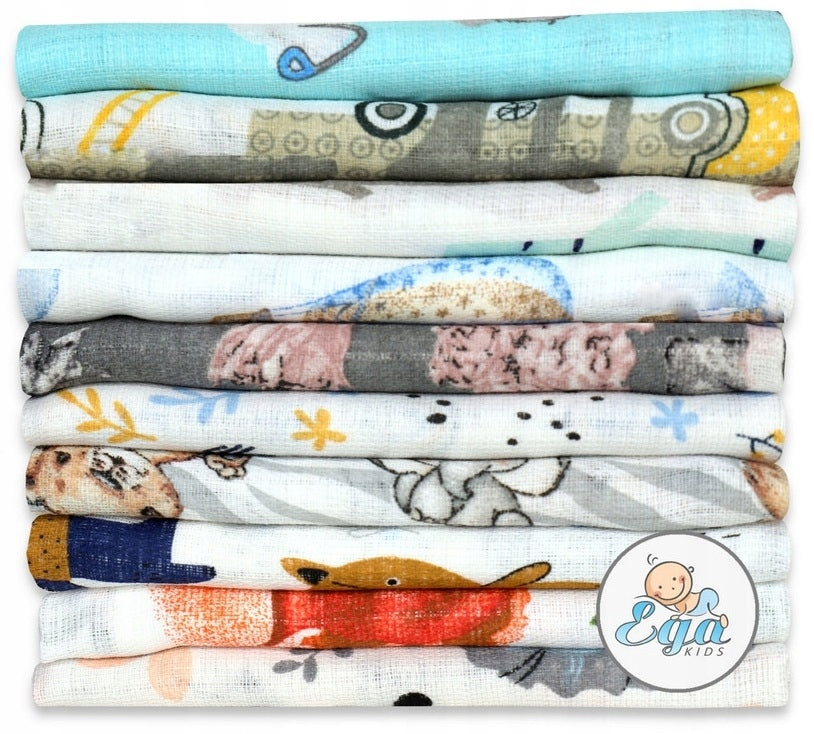 COLORFUL TETRA DIAPERS CERTIFICATE HIGH QUALITY VARIOUS DESIGNS 10 pcs