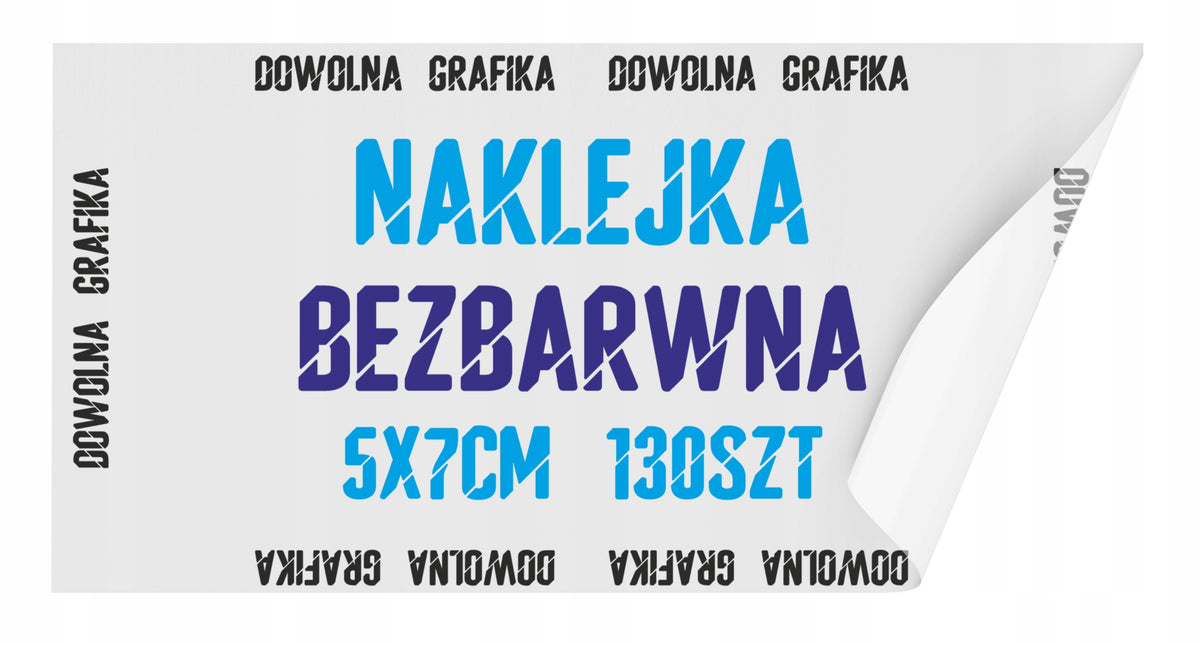 COLORLESS LABEL STICKERS WITH LOGO RECTANGULAR ADVERTISING 5X7CM 130PCS