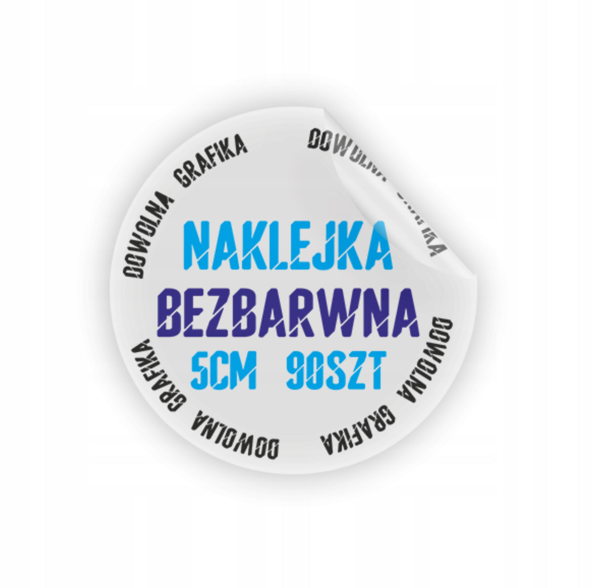 COLORLESS LABEL STICKERS WITH LOGO ROUND ADVERTISING 5CM 90PCS