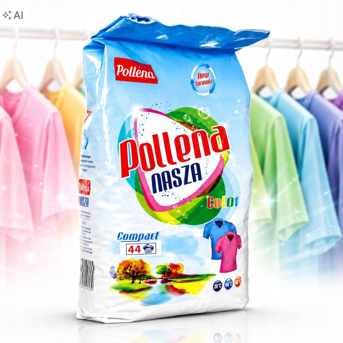 COLOUR WASHING POWDER POLLENA 3KG 44 PHOSPHATE-FREE WASHING