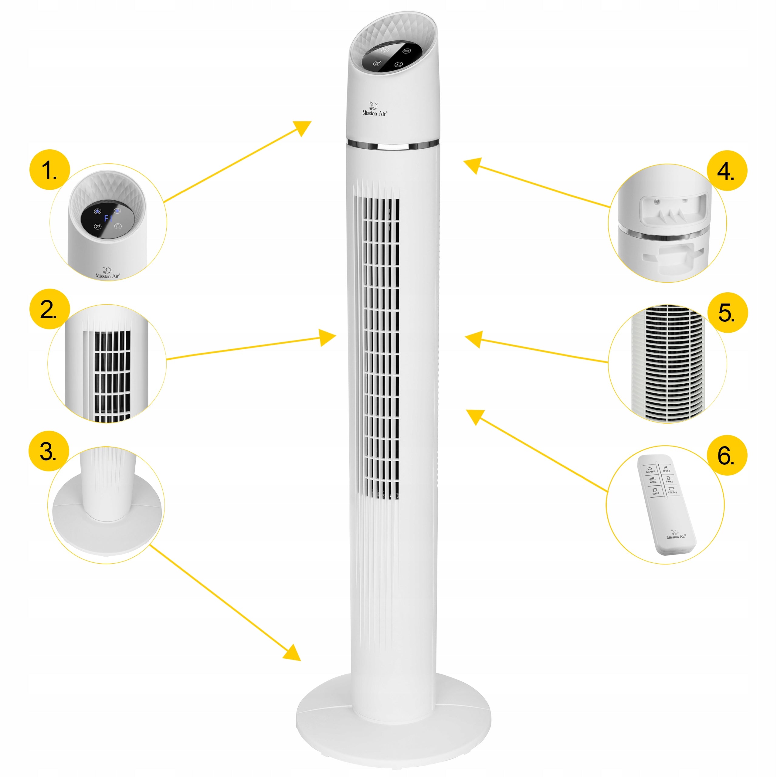COLUMN FAN Floor Standing Fan High TOWER FAN XL White Model TOWER FAN XL White