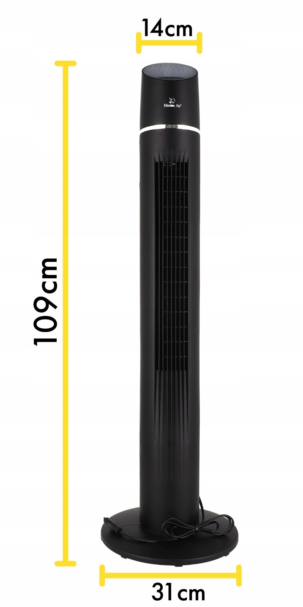 COLUMN FAN Floor Standing Fan High TOWER FAN XL black Functions oscillation automatic oscillation timer