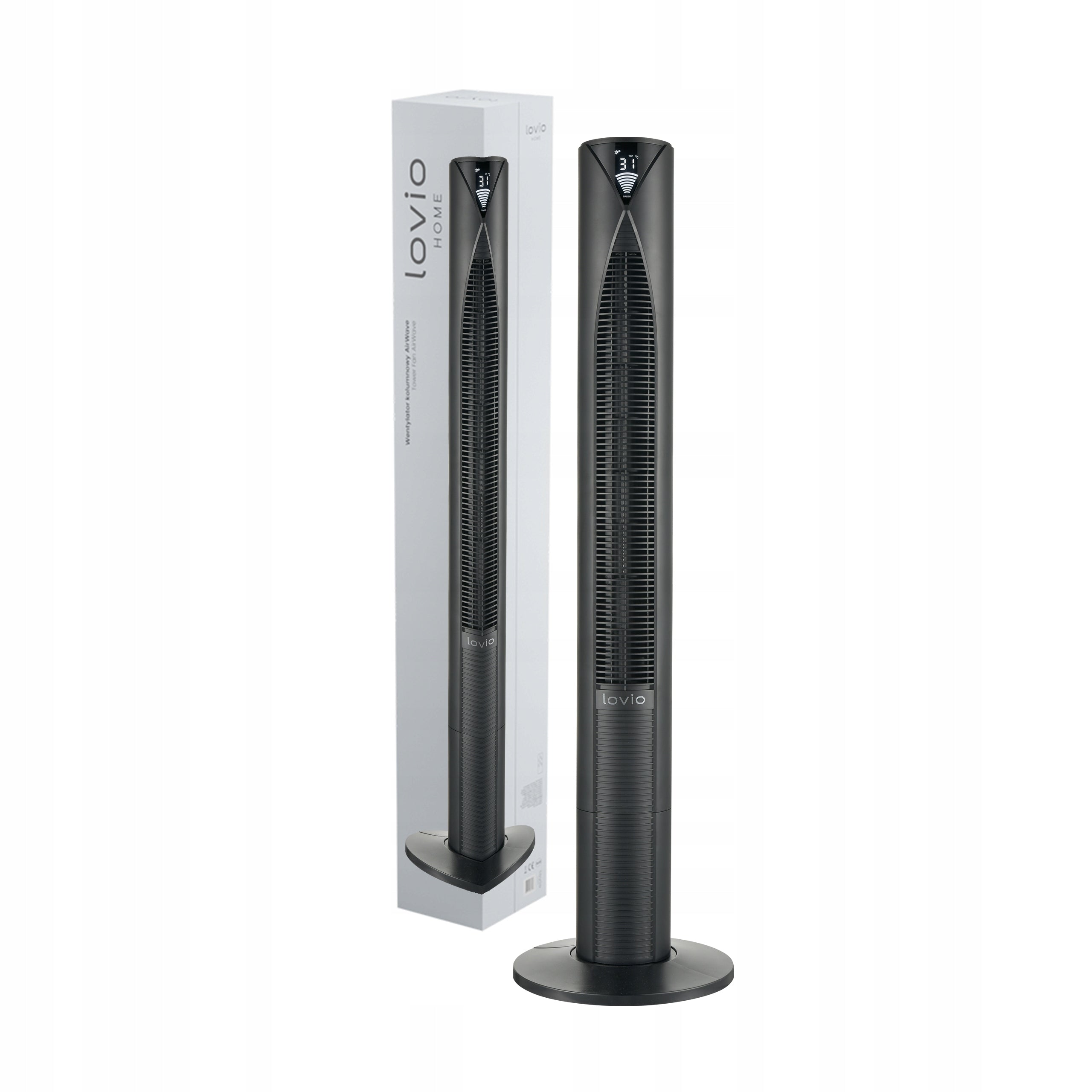 COLUMN FAN Floor Standing Fan QUIET WITH REMOTE CONTROL WiFi 118 cm Dominant color black