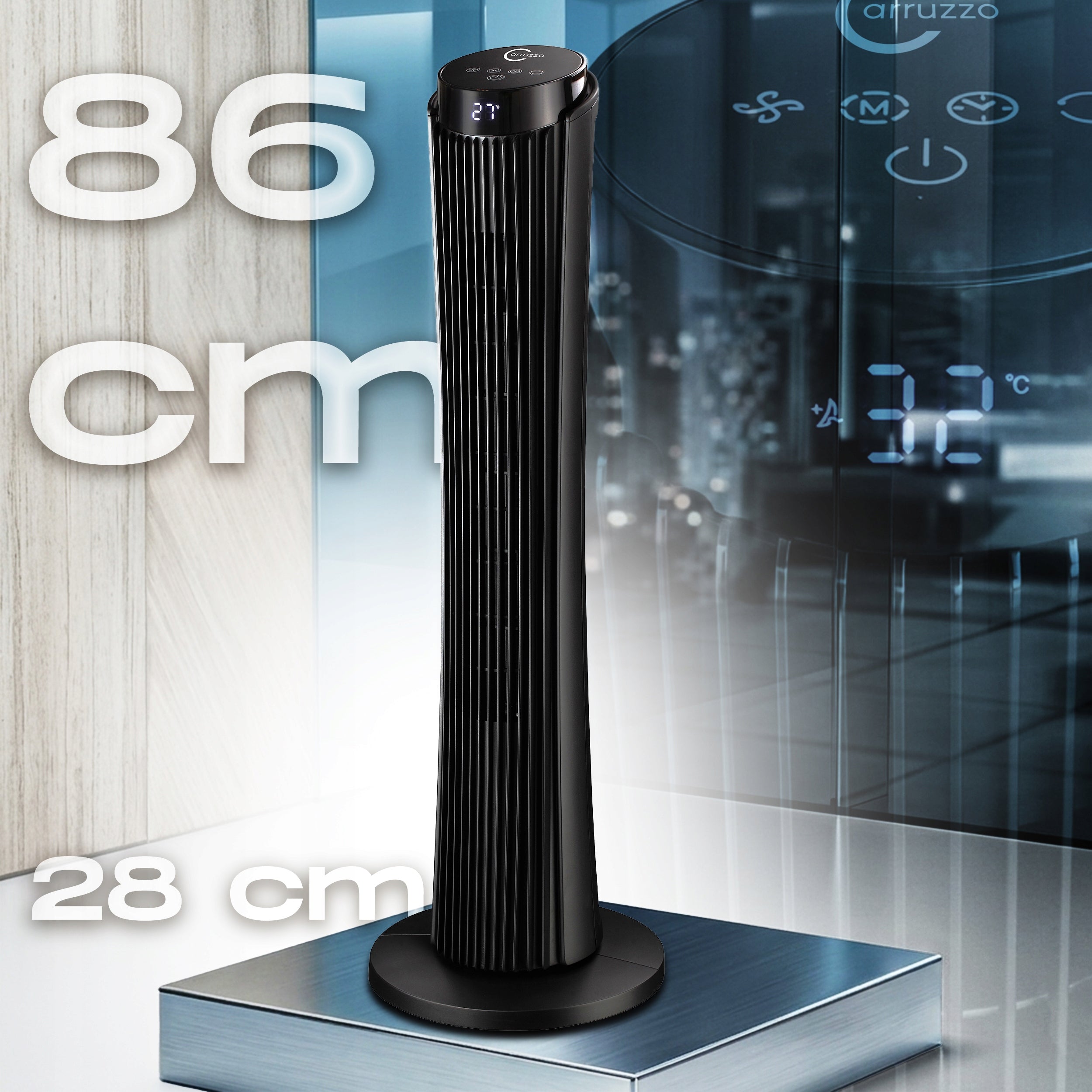 COLUMN FAN IONIZATION RANGE XXL QUIET Floor Windmill Standing Brand Carruzzo