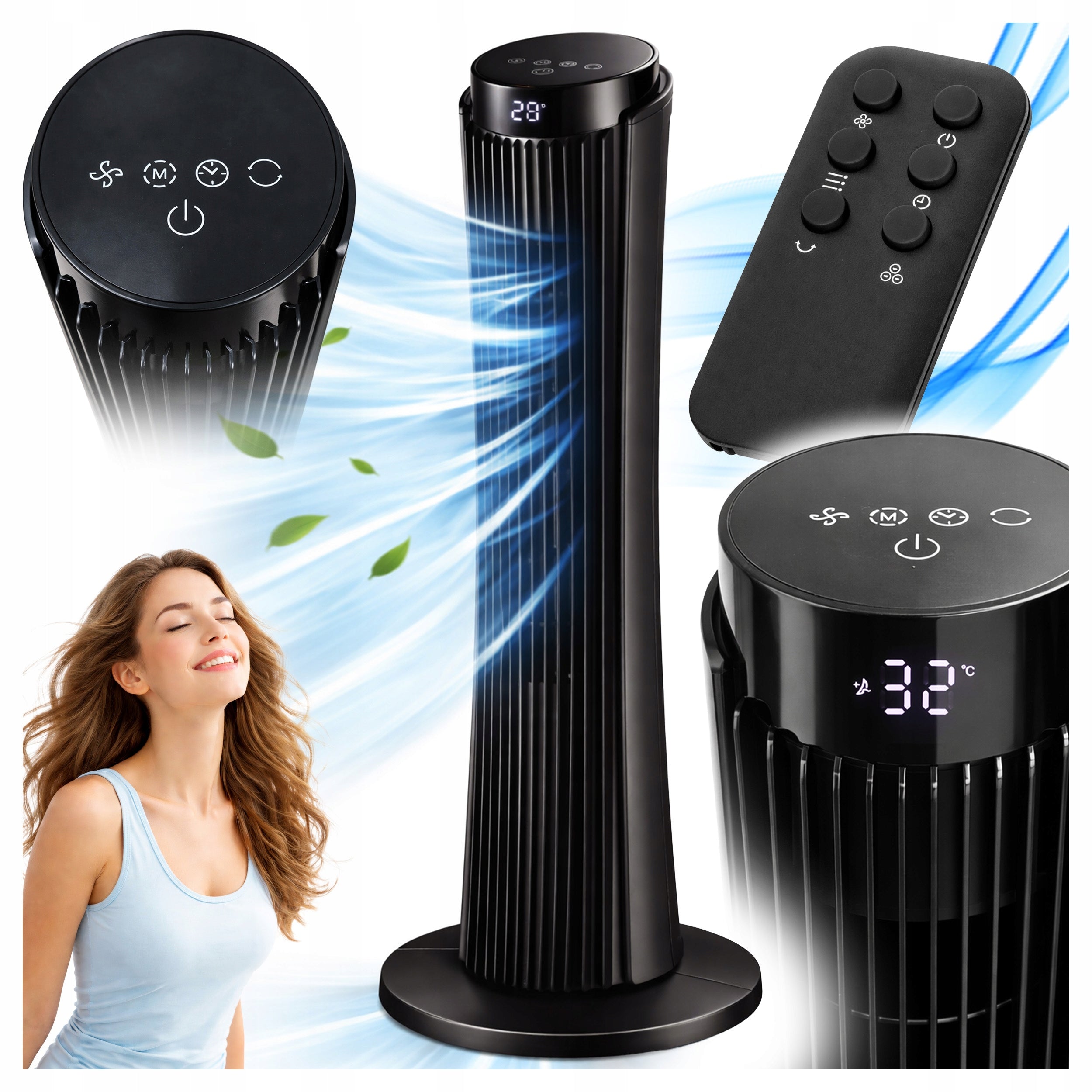 COLUMN FAN IONIZATION RANGE XXL QUIET Floor Windmill Standing