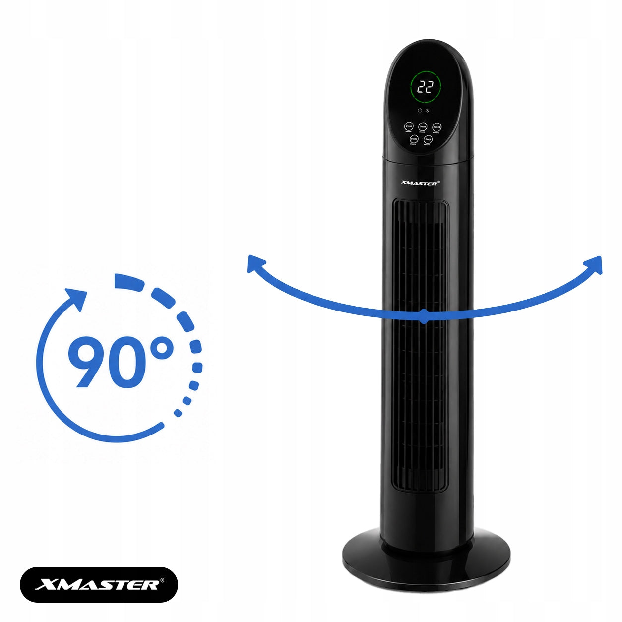 COLUMN FAN SILENT FAN STANDING ADJUSTABLE OSCILLATION REMOTE CONTROL 88CM Dominant color black