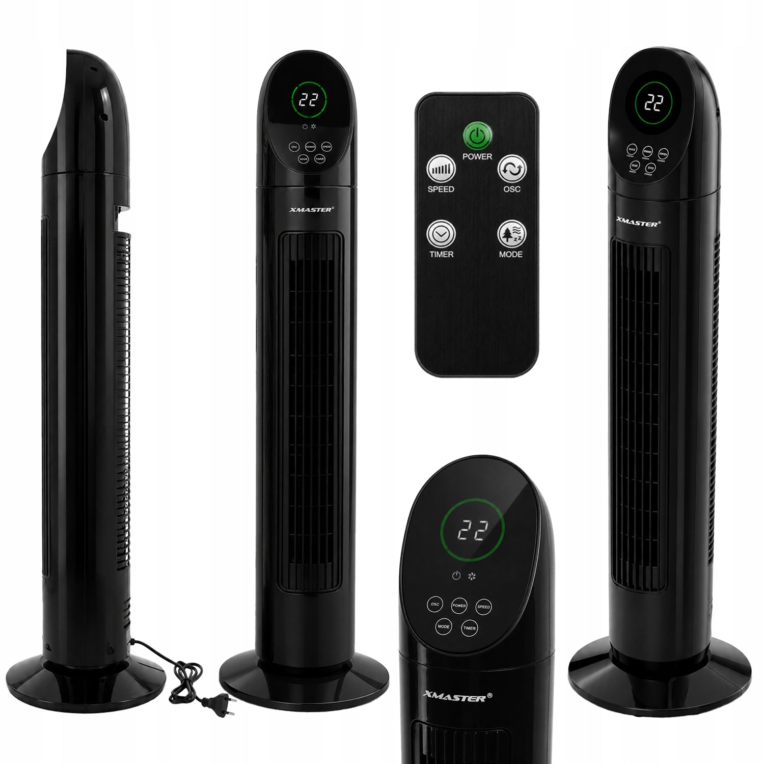 COLUMN FAN SILENT FAN STANDING ADJUSTABLE OSCILLATION REMOTE CONTROL 88CM