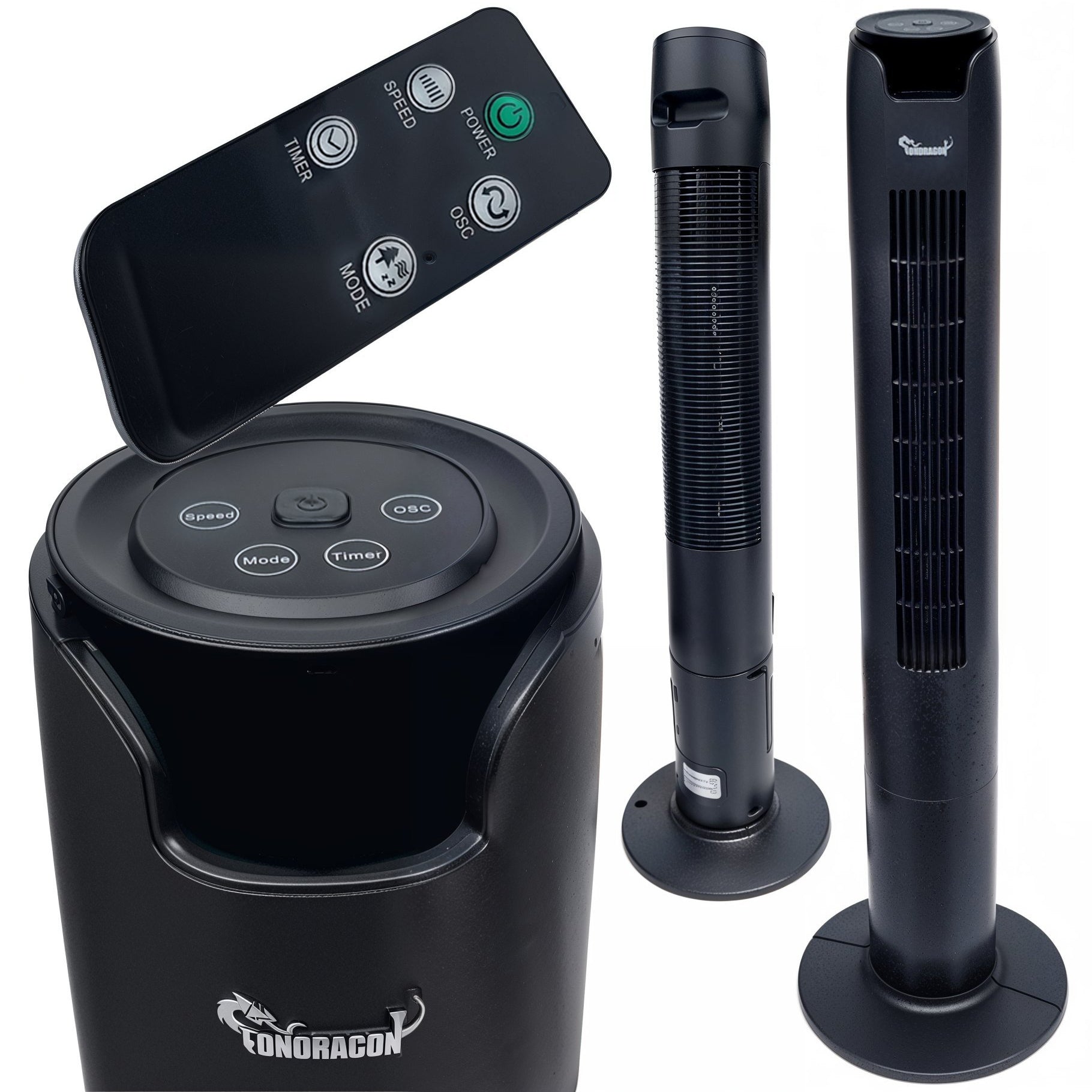 COLUMN FAN STANDING FLOOR FAN BLACK 100W + REMOTE CONTROL