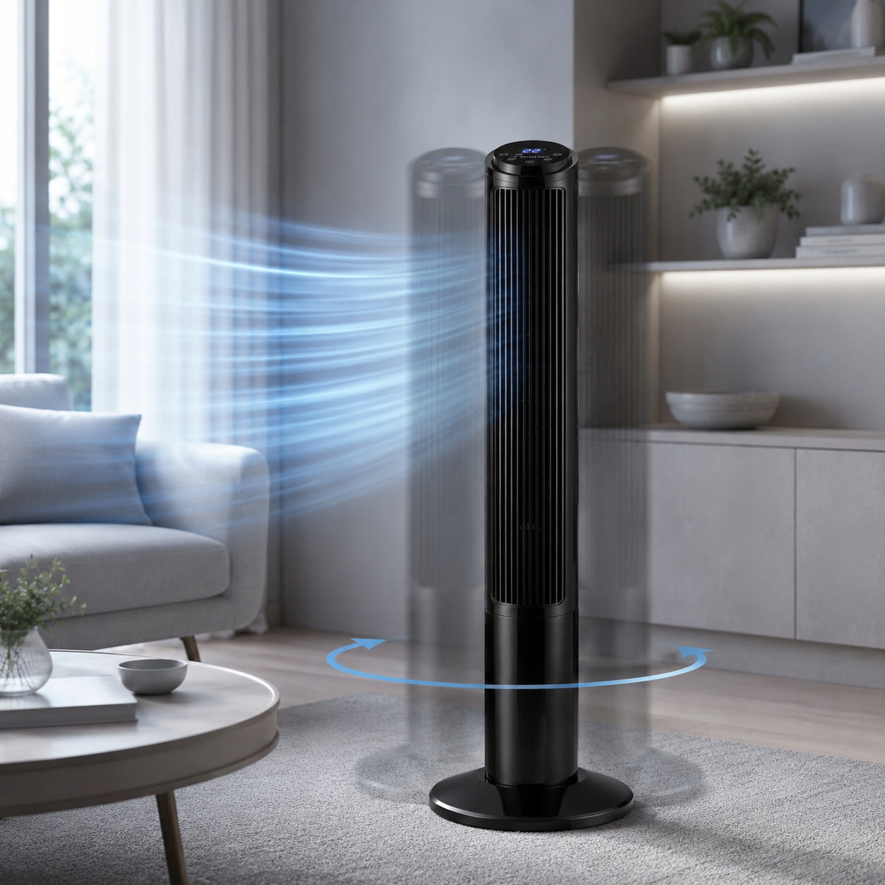 COLUMN FAN STANDING IONIZATION QUIET POWERFUL PREMIUM FAN + REMOTE CONTROL Brand Carruzzo