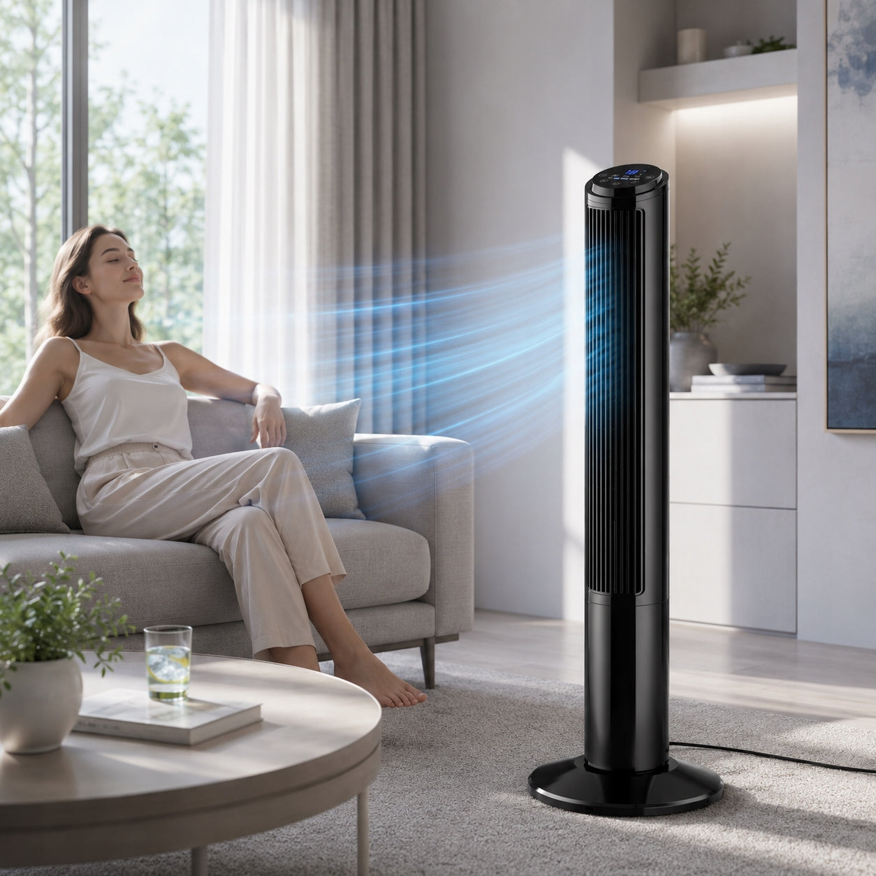 COLUMN FAN STANDING IONIZATION QUIET POWERFUL PREMIUM FAN + REMOTE CONTROL Packaging status original