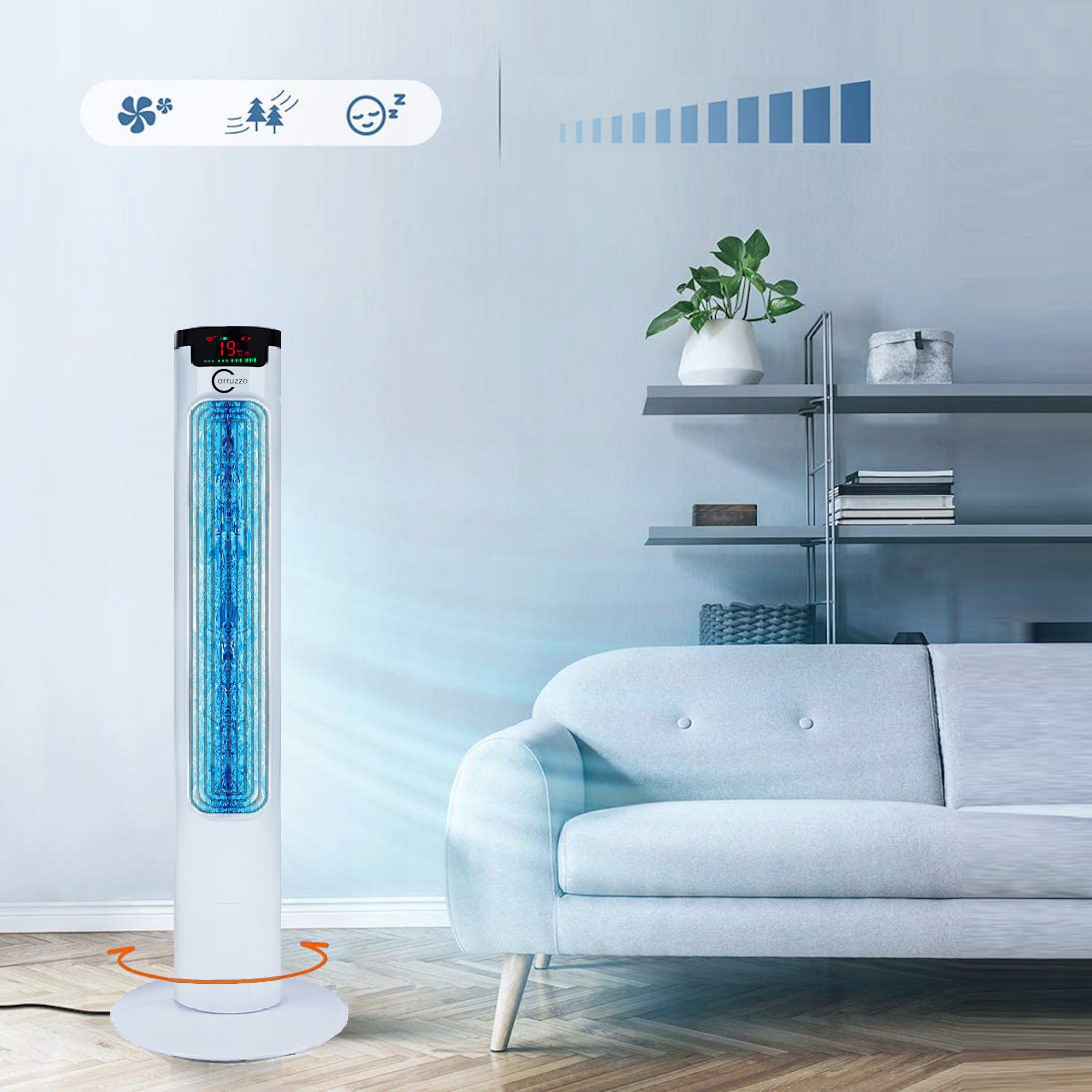COLUMN FAN fan QUIET STRONG STANDING LCD + REMOTE CONTROL AROMATHERAPY Brand no brand
