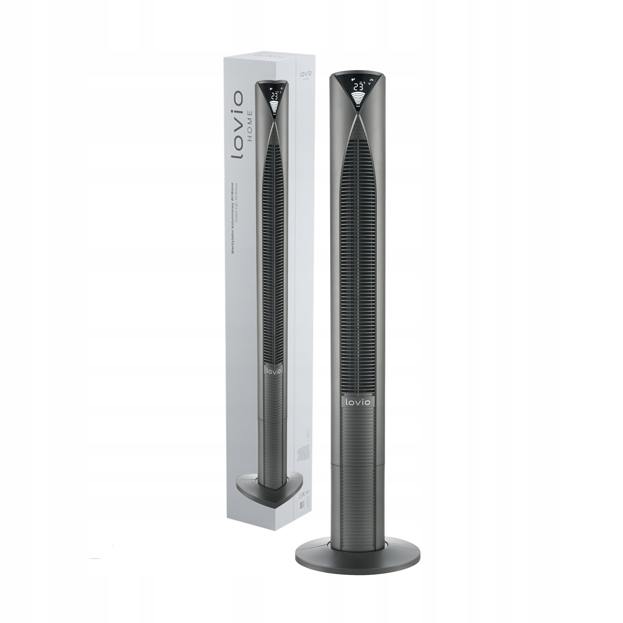 COLUMN FAN standing fan QUIET AROMA IONIZATION 118cm WiFi Tuya Dominant color silver/gray