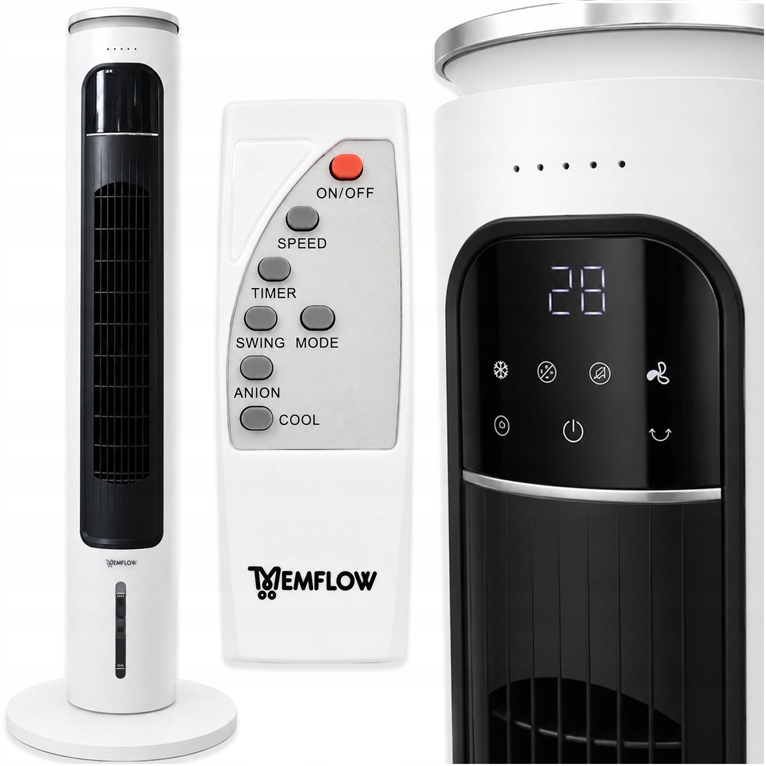 COLUMN WATER AIR CONDITIONER 200W PORTABLE AIR CONDITIONER FAN QUIET + REMOTE CONTROL Brand Memfis