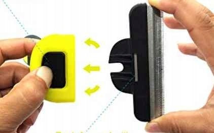 COMB BRUSH TRIMMER CARDED FOR DOG AND CAT HAIR UNDERCOAT YELLOW Packaging status original