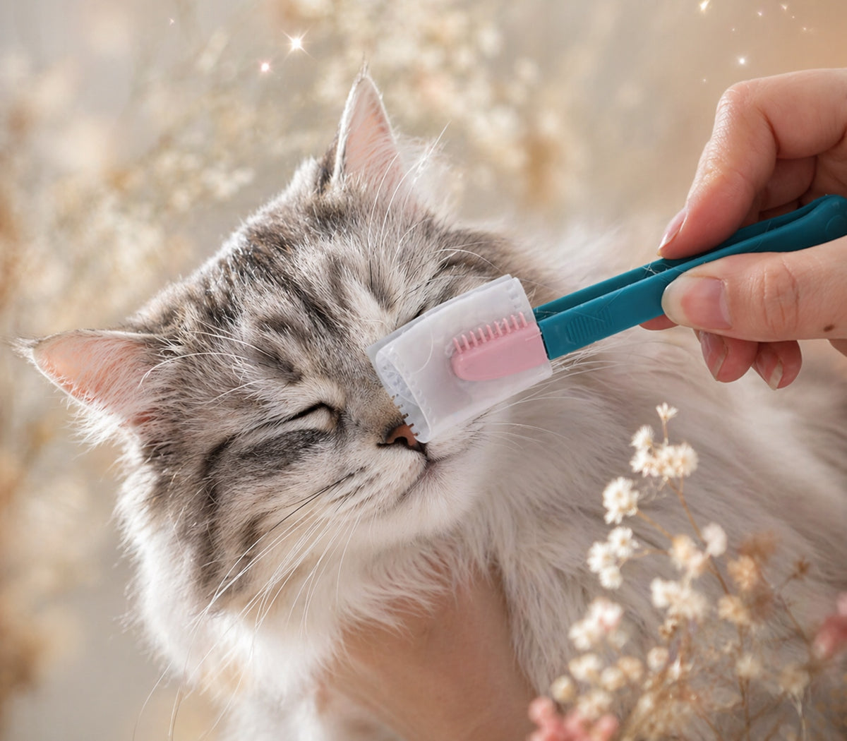 COMB FOR ANIMAL CARE AROUND THE EYES WITH ROPEK AND TEARS FOR CAT DOG Packaging status original