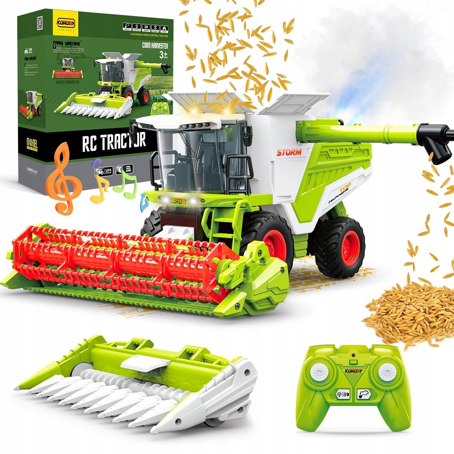 COMBINE HARVESTER REMOTE CONTROLLED LARGE RC SMOKE LIGHT SOUND REMOTE CONTROL GIFT TOYS