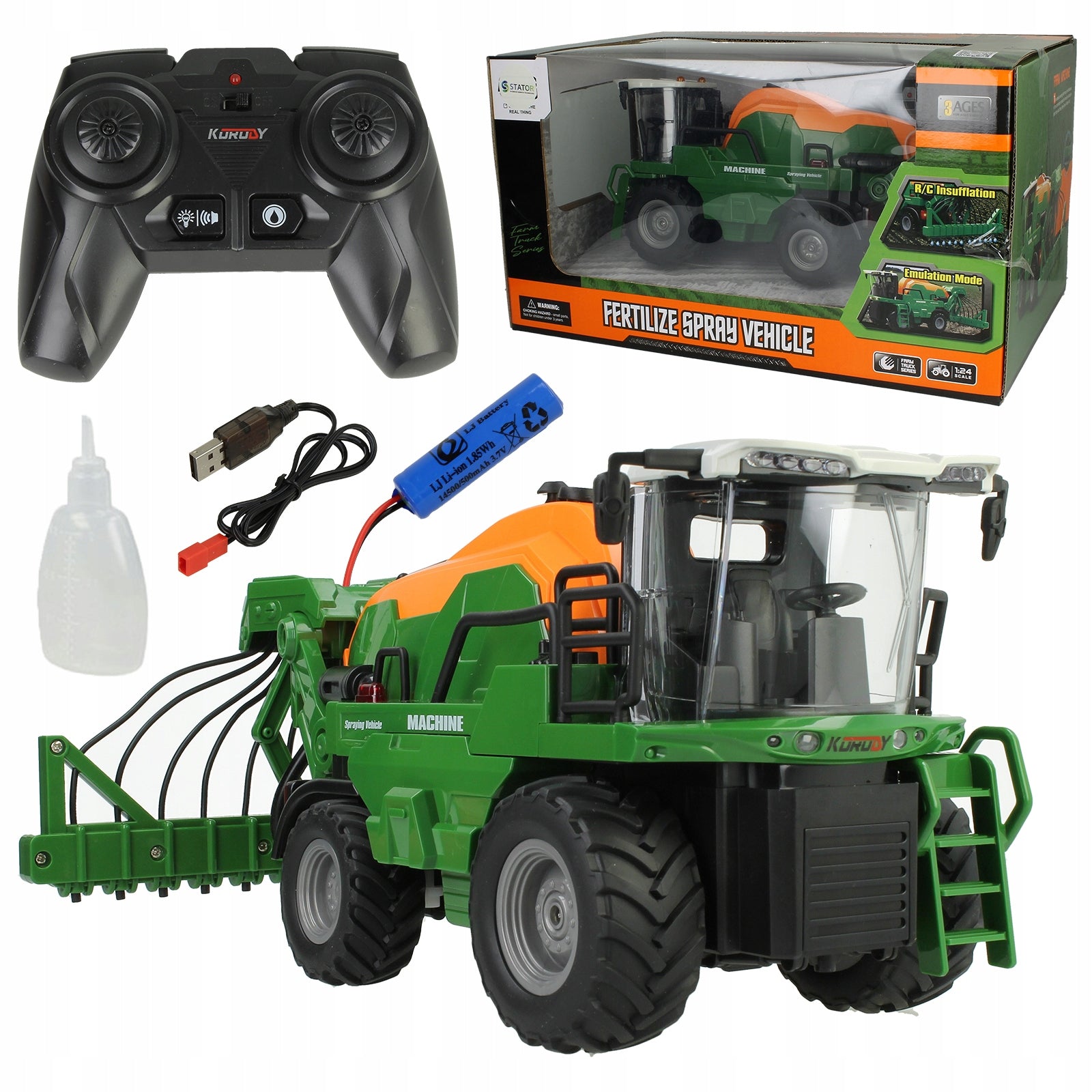 COMBINE HARVESTER REMOTE CONTROLLED SCALE 1:24 AGRICULTURAL MACHINE LED WATER SPRAYER Brand Stator