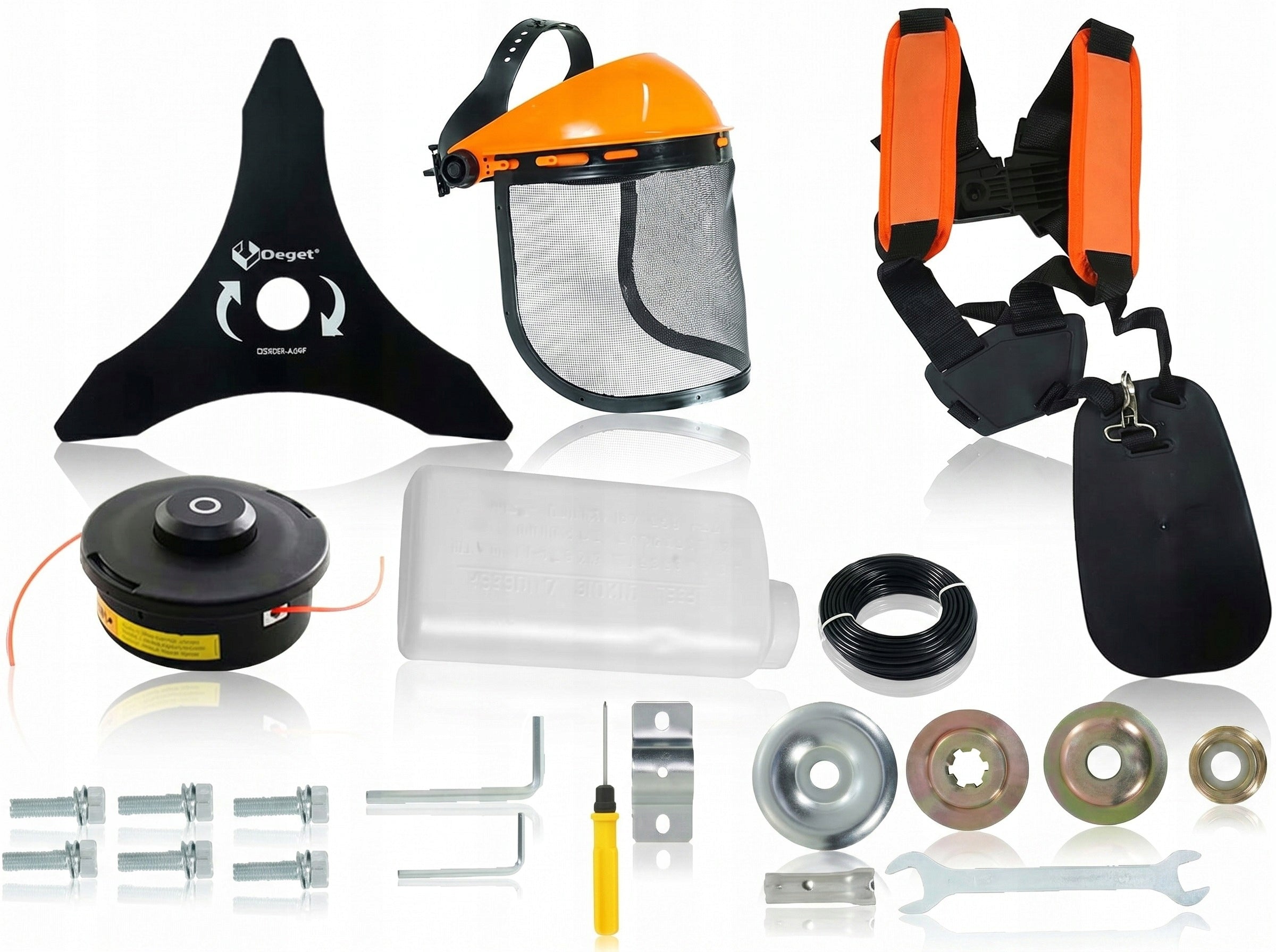 COMBUSTION SCYTHE DEGET DG580 BRUSH CUTTER + 3x OIL + TRIDENT DISC Tool weight 8 kg