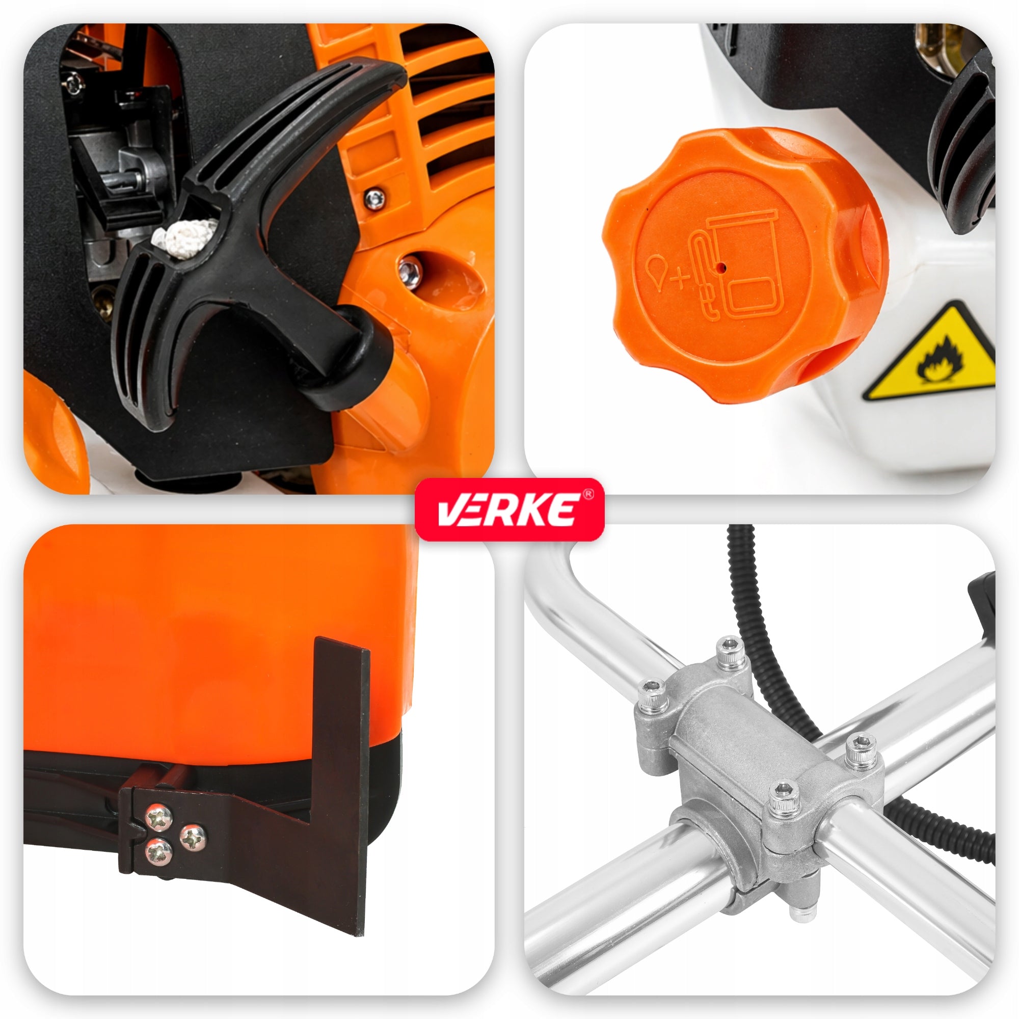 COMBUSTION SCYTHE VERKE PRO BC520 TRIMMER BRUSH CUTTER +OILS SHIELD TRIDENT Tool weight 9.3 kg