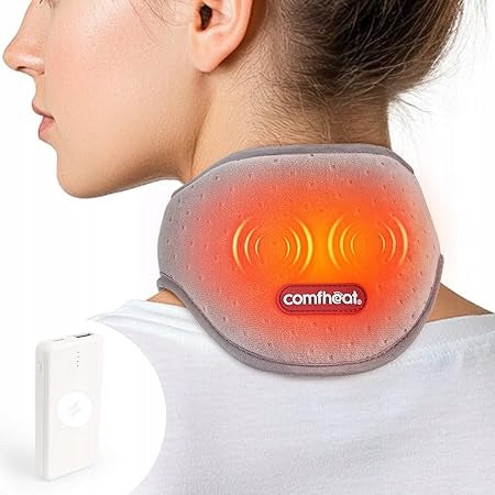 COMFHEAT neck massager heating pad with vibration for pain relief