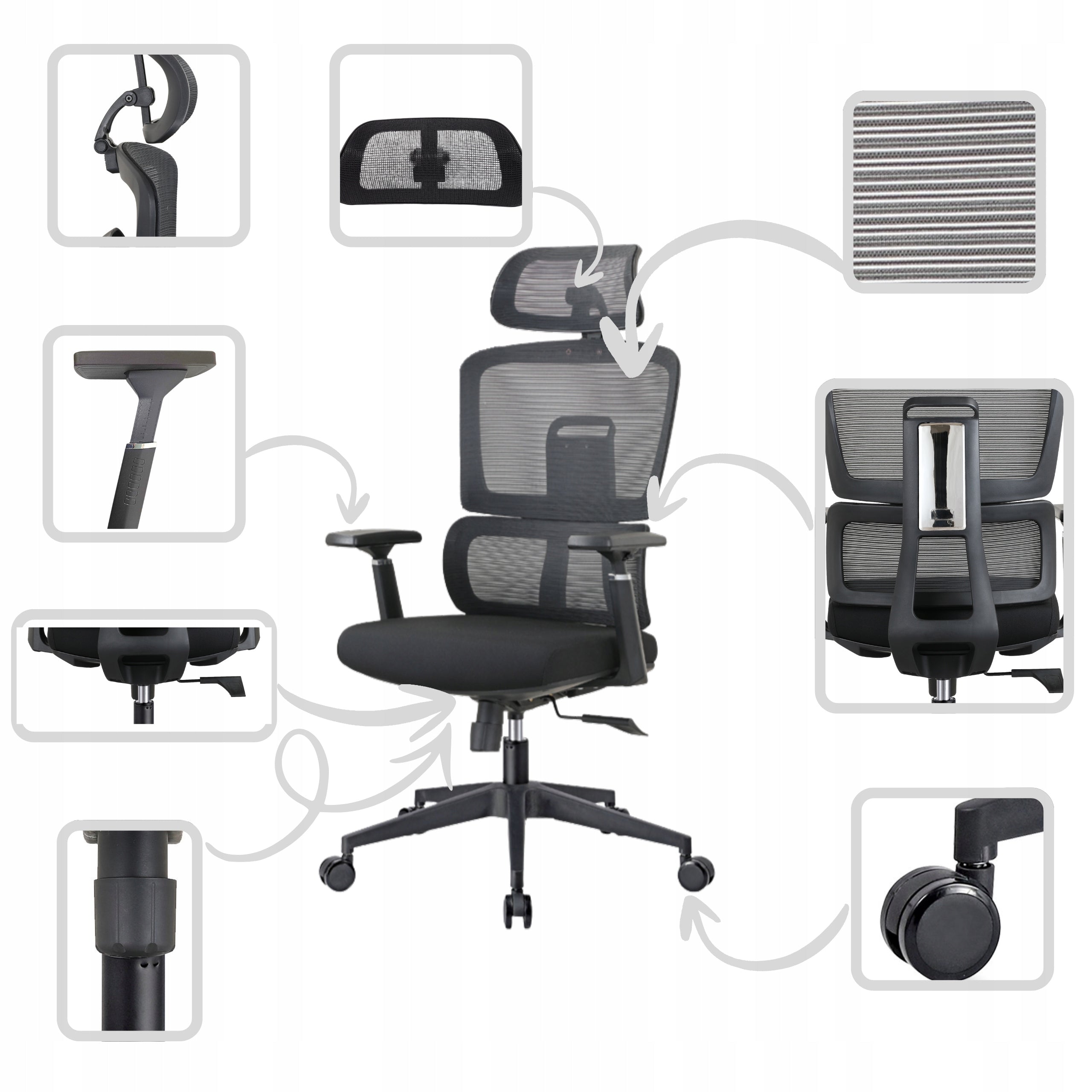 COMFORTA ergonomic office swivel chair adjustable tilt black K23 Manufacturer code K23-COM-CZA