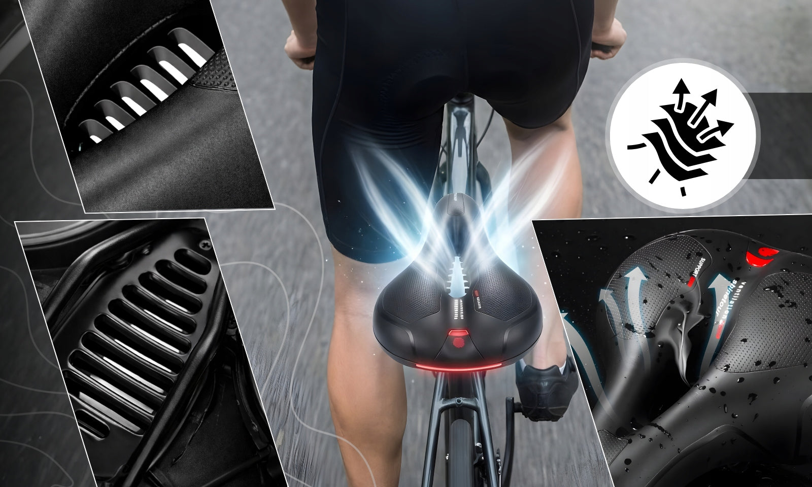 COMFORTABLE BICYCLE SADDLE sports saddle SOFT WIDE EXTRA VENTILATION Packaging status original