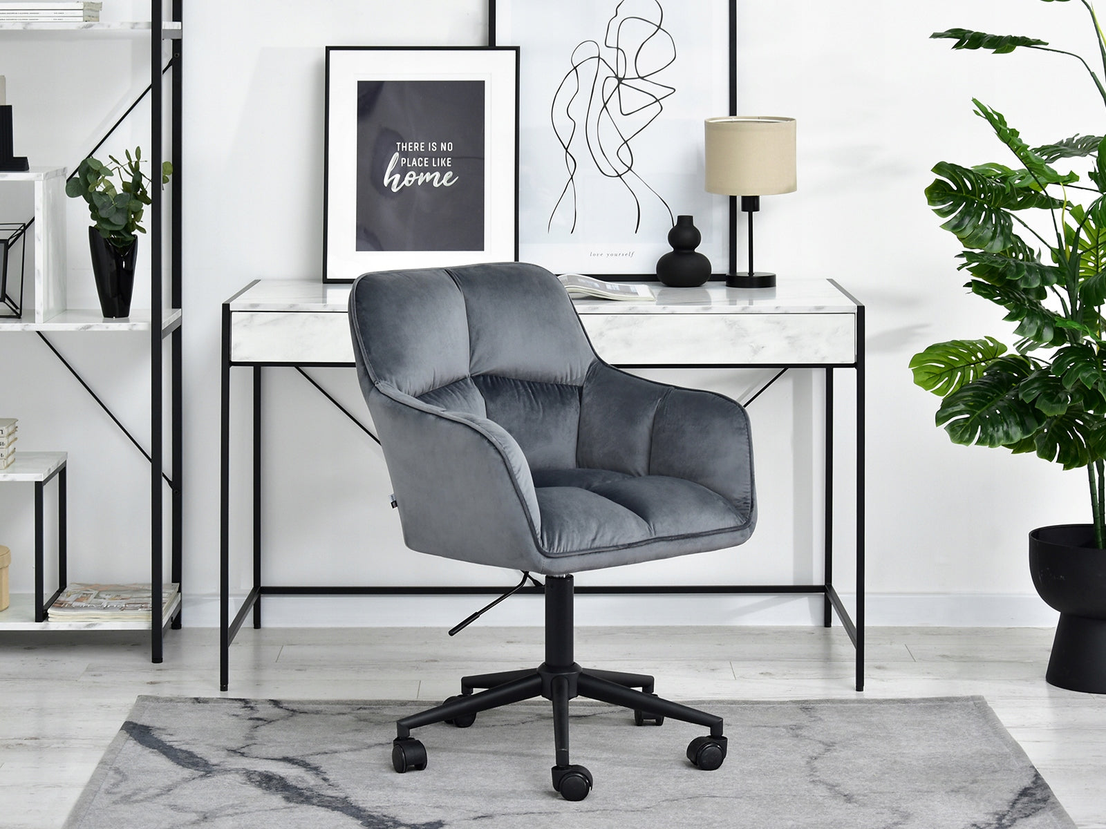 COMFORTABLE BUCKET OFFICE CHAIR WITH ADJUSTABLE ISLA GRAPHITE DARK GREY VELUR Manufacturer code 5907698677635