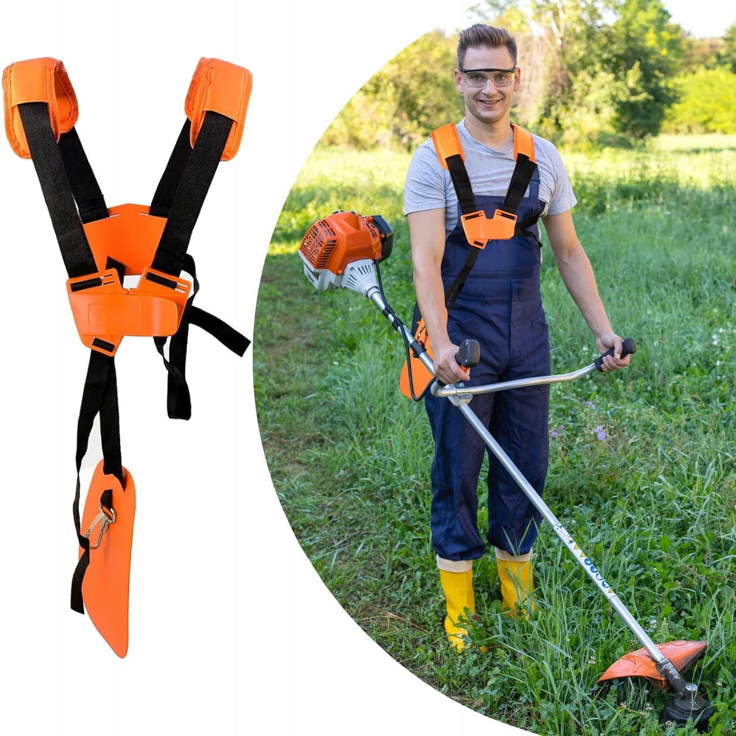 COMFORTABLE HARNESS FOR COMBUSTION SCYTHE TRIMMER BELTS ADJUSTABLE HARNESS Brand Koanni
