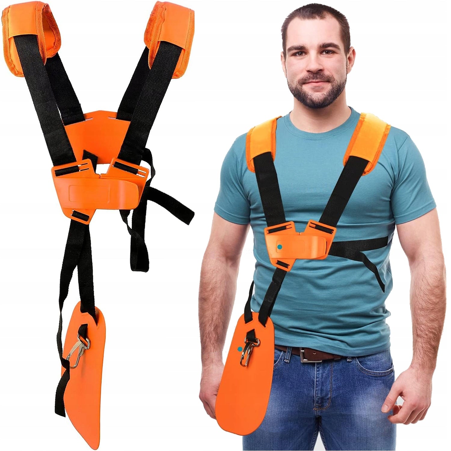 COMFORTABLE HARNESS FOR COMBUSTION SCYTHE TRIMMER BELTS ADJUSTABLE HARNESS