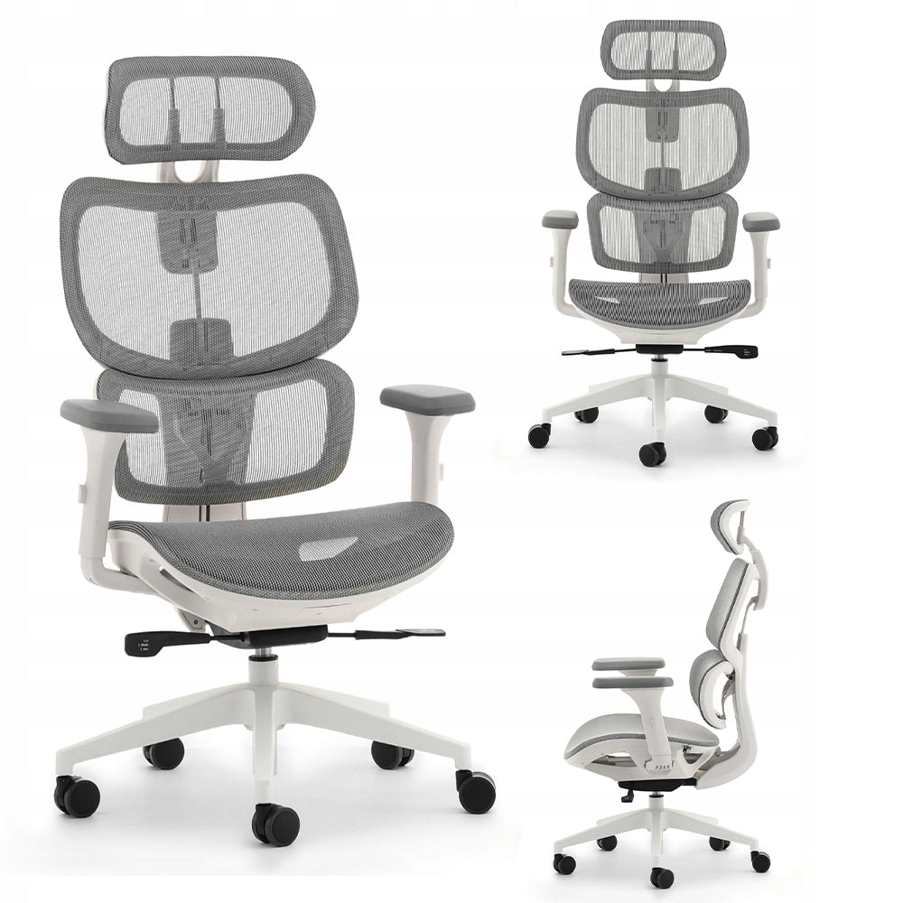 COMFORTABLE OFFICE CHAIR HANOI ERGOHUMAN GREY HEADREST ADJUSTMENT