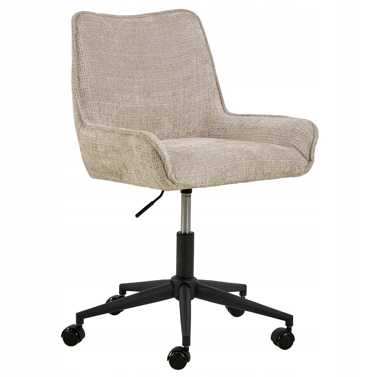 COMFORTABLE OFFICE CHAIR SWIVEL BEIGE on wheels with desk back Packaging status original