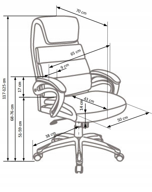 COMFORTABLE OFFICE SWIVEL CHAIR SIDNEY BLACK HALMA Body color gray