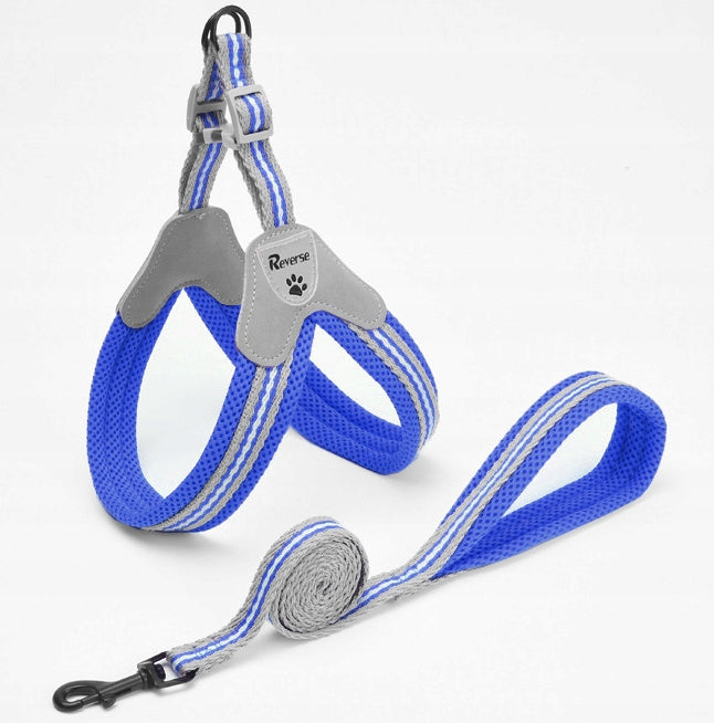 COMFORTABLE PRESSURE-FREE HARNESS COMFORTABLE FOR CAT DOG KITTEN + LEASH 1,2m ros. M Brand Reverse