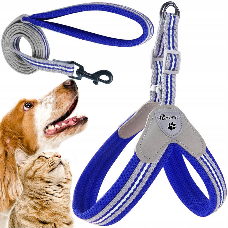 COMFORTABLE PRESSURE-FREE HARNESS COMFORTABLE FOR CAT DOG KITTEN + LEASH 1,2m ros. M