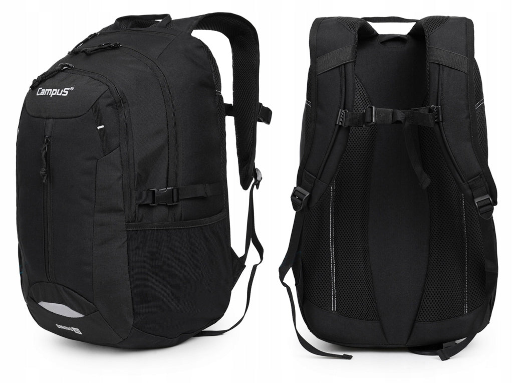 COMFORTABLE ROOMY SCHOOL BACKPACK CAMPUS SIRIUS | CAPACITY 30L | BLACK