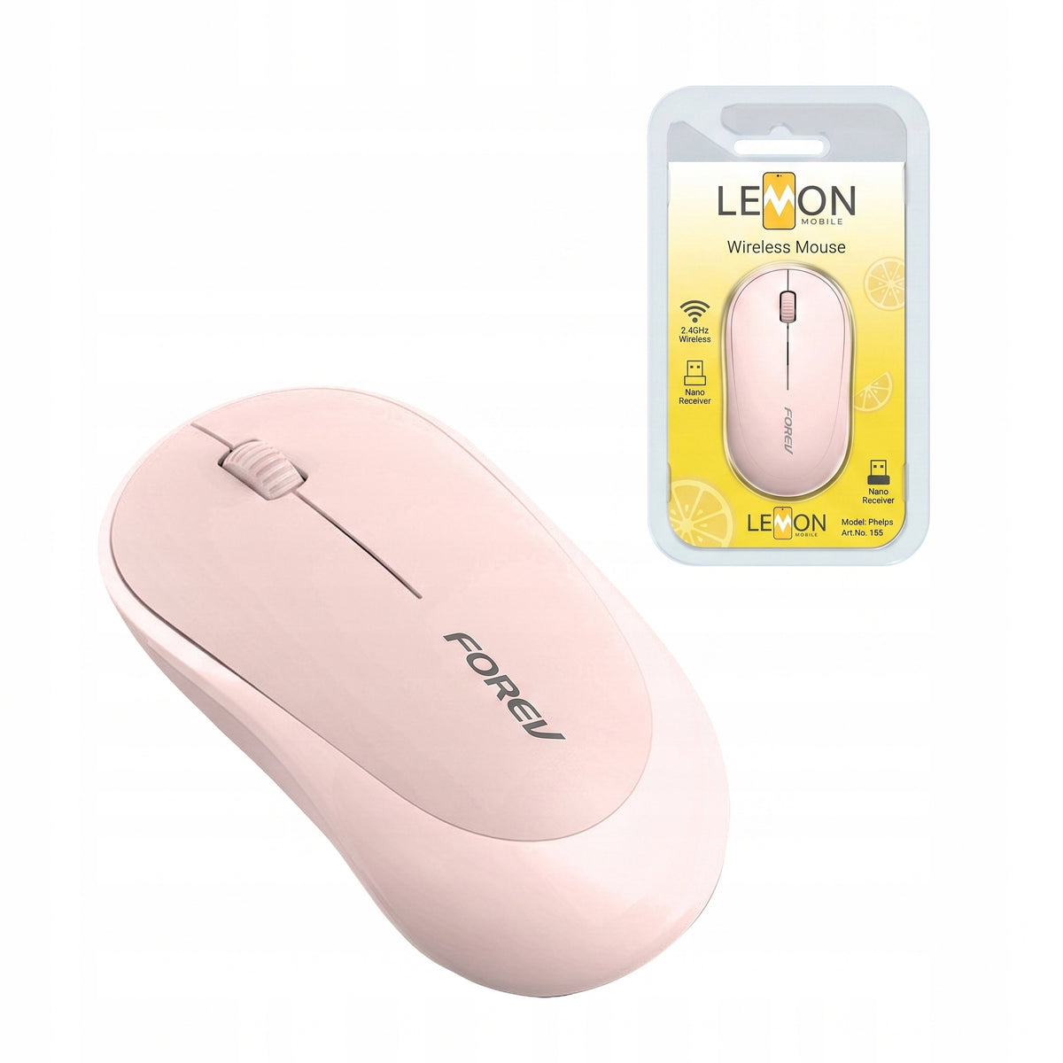 COMFORTABLE WIRELESS MOUSE POWDER PINK IDEAL FOR DESK AND ON THE GO