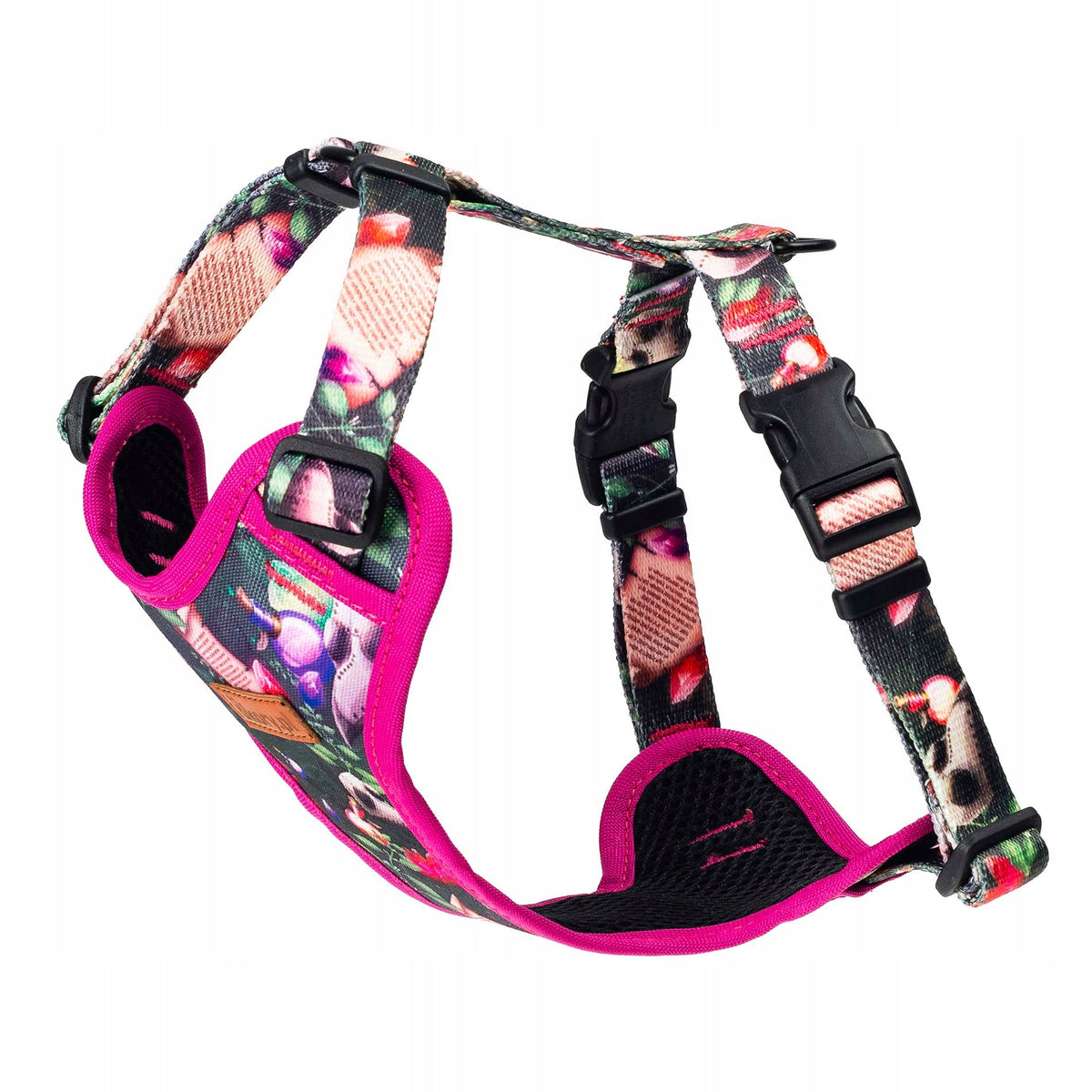 COMFORTABLE pressure-free adjustable harness for small kitten Ukory PINK fuchsia