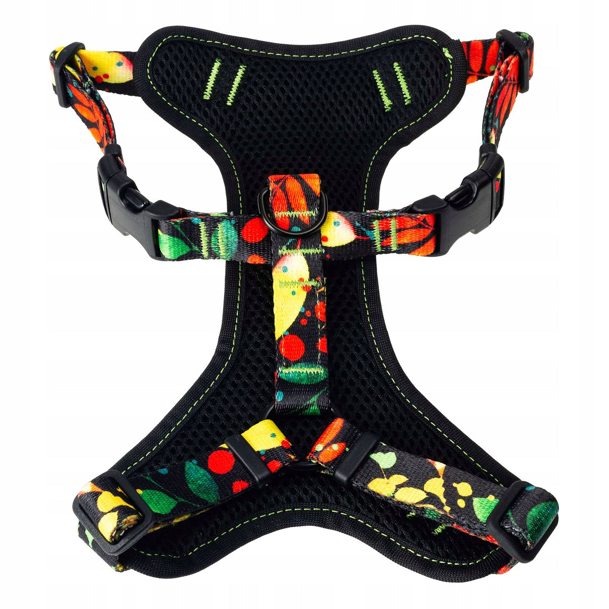 COMFORTABLE pressure-free harness with adjustment for small cat Ukory BLACK pattern Manufacturer code Szelki bezuciskowe XXS KOT W KALEJDOSKOPIE