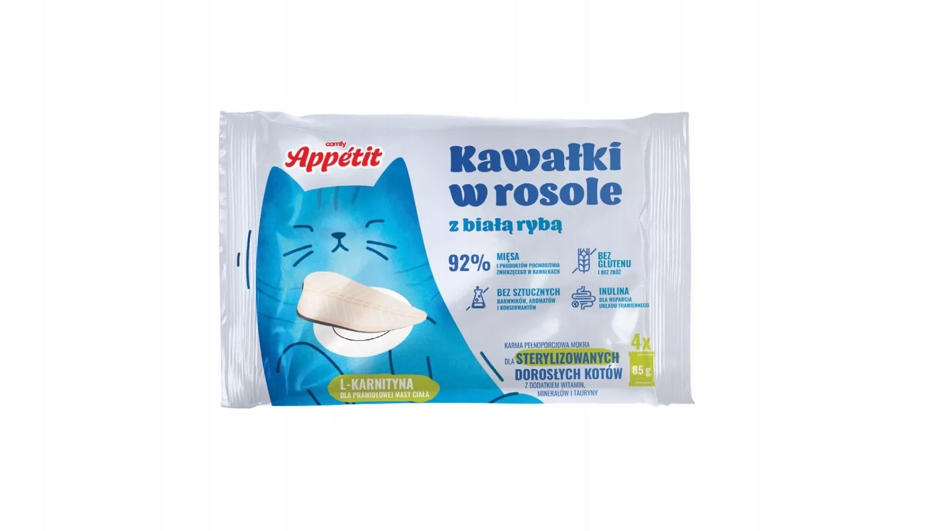 COMFY APPETIT - Pieces in Broth with White Fish 4x85g - WET CAT FOOD