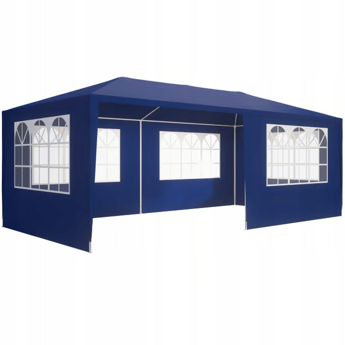 COMMERCIAL GARDEN PAVILION 3X6 TENT GAZEBO BLUE 6 WALLS