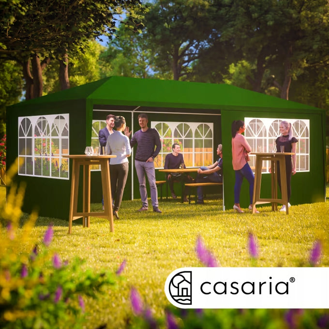 COMMERCIAL GARDEN PAVILION 3X6 TENT GAZEBO GREEN 6 WALLS Manufacturer Casaria