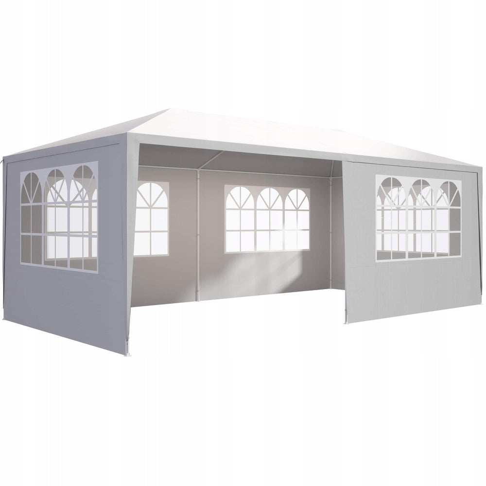 COMMERCIAL GARDEN PAVILION 3X6 TENT GAZEBO WHITE 6 WALLS