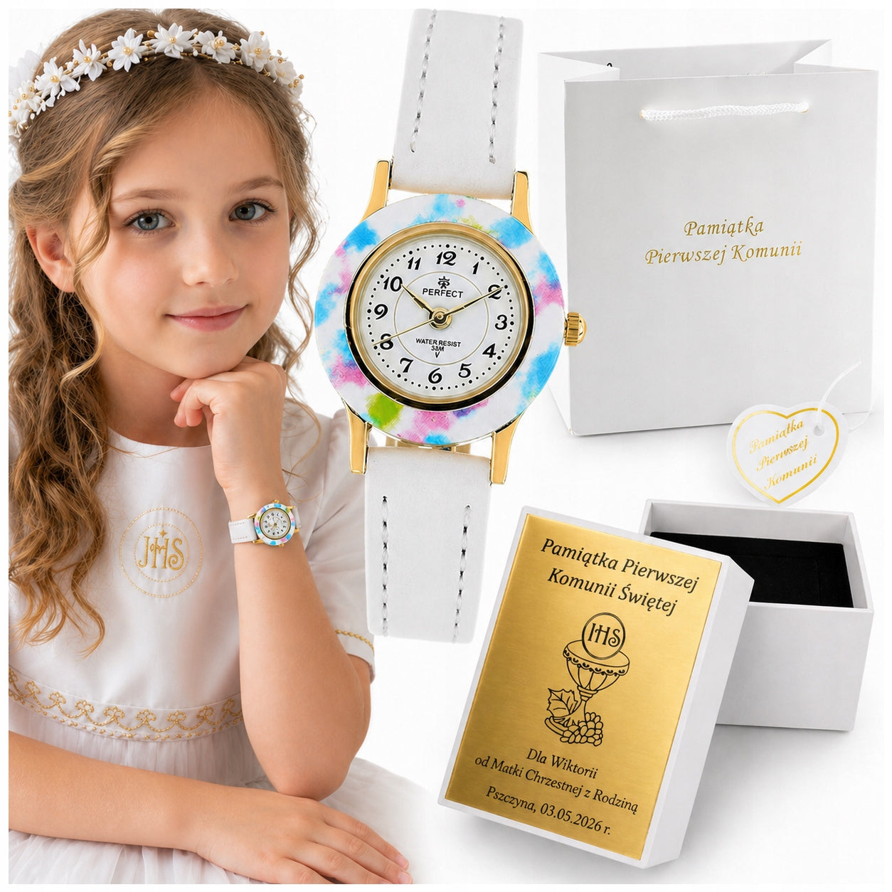 COMMUNION WATCH FOR A GIRL / SOUVENIR AND HOLY COMMUNION, FOR BAPTISM
