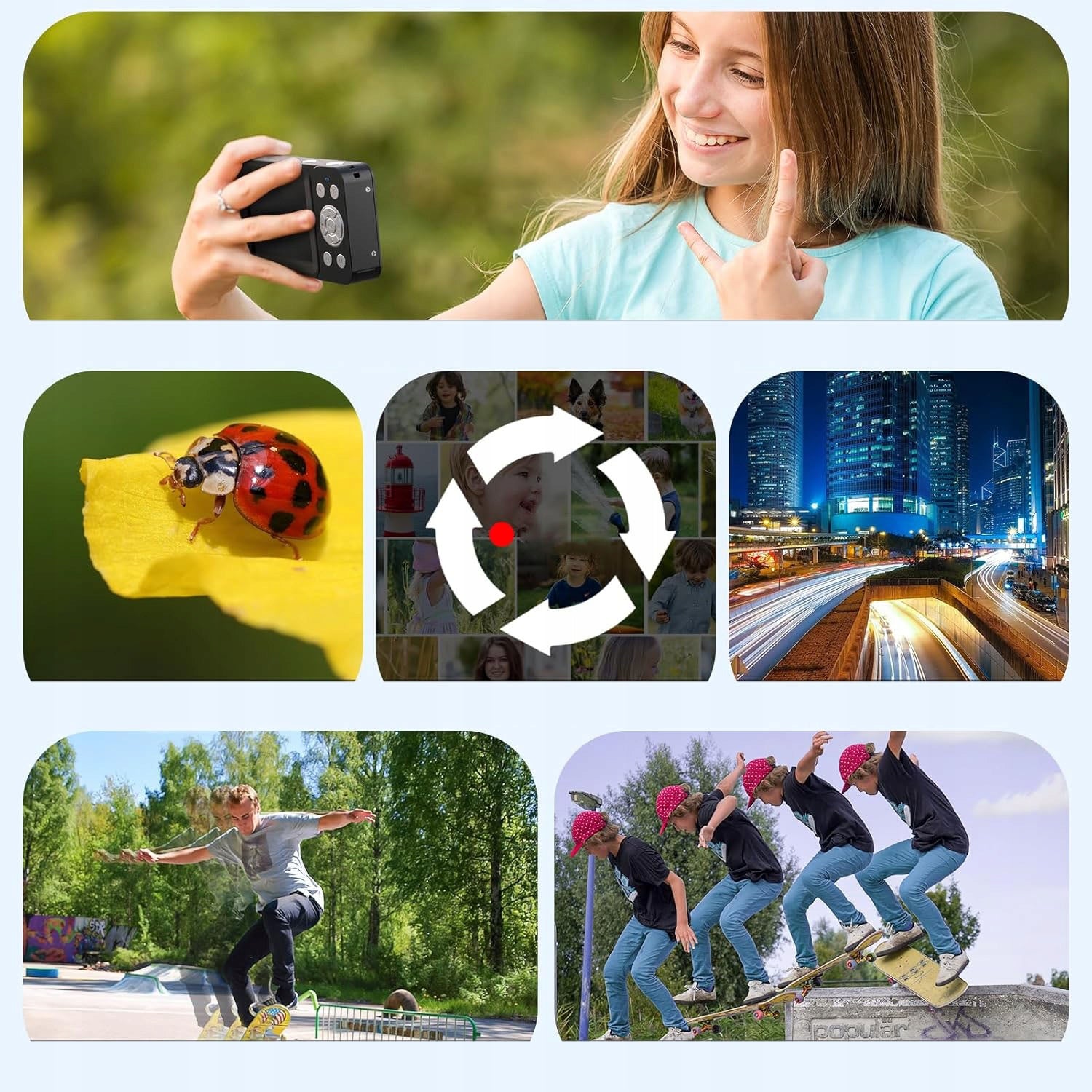 COMPACT 4K 64MP DIGITAL CAMERA WITH 18X DIGITAL ZOOM Polish Resolution 64 Mpx