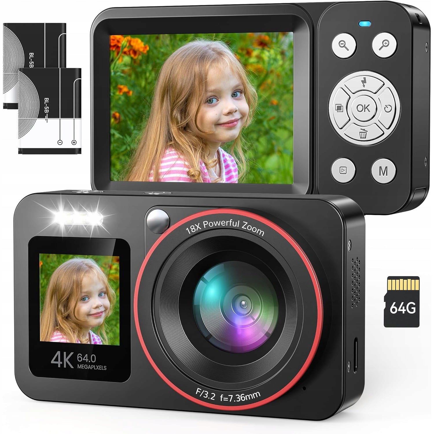 COMPACT 4K 64MP DIGITAL CAMERA WITH 18X DIGITAL ZOOM Polish